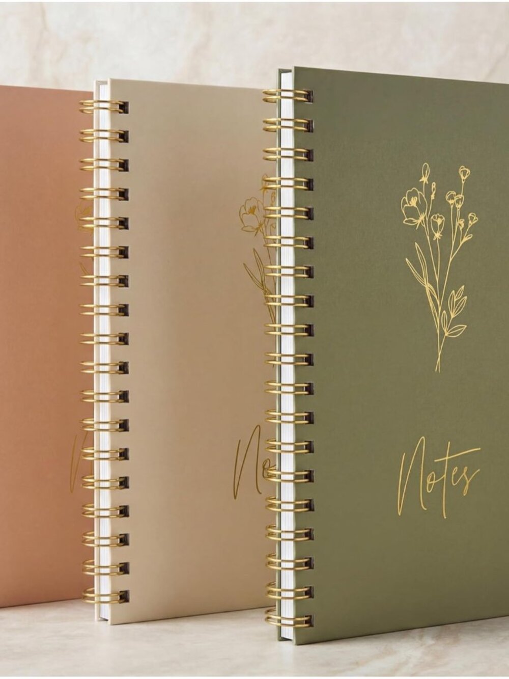 Aesthetic Spiral Notebook Set of 3 For Women - Cute College Ruled 7x5 Journal/No